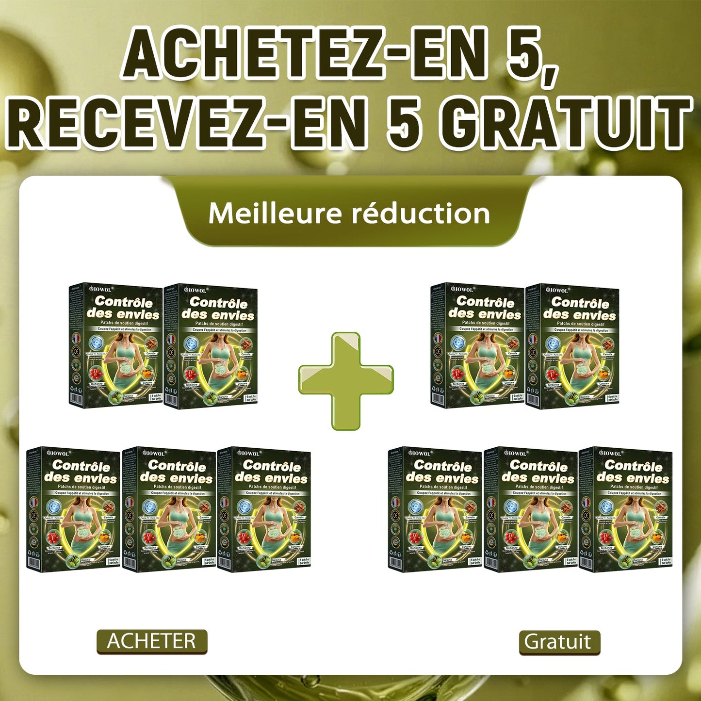 IOWOL ® PATCHS DE CONTRÔLE DE L'APPÉTIT ! AUCUN MÉDICAMENT & AUCUN FAIM & AUCUN COMBAT & 100% DE RÉSULTATS.